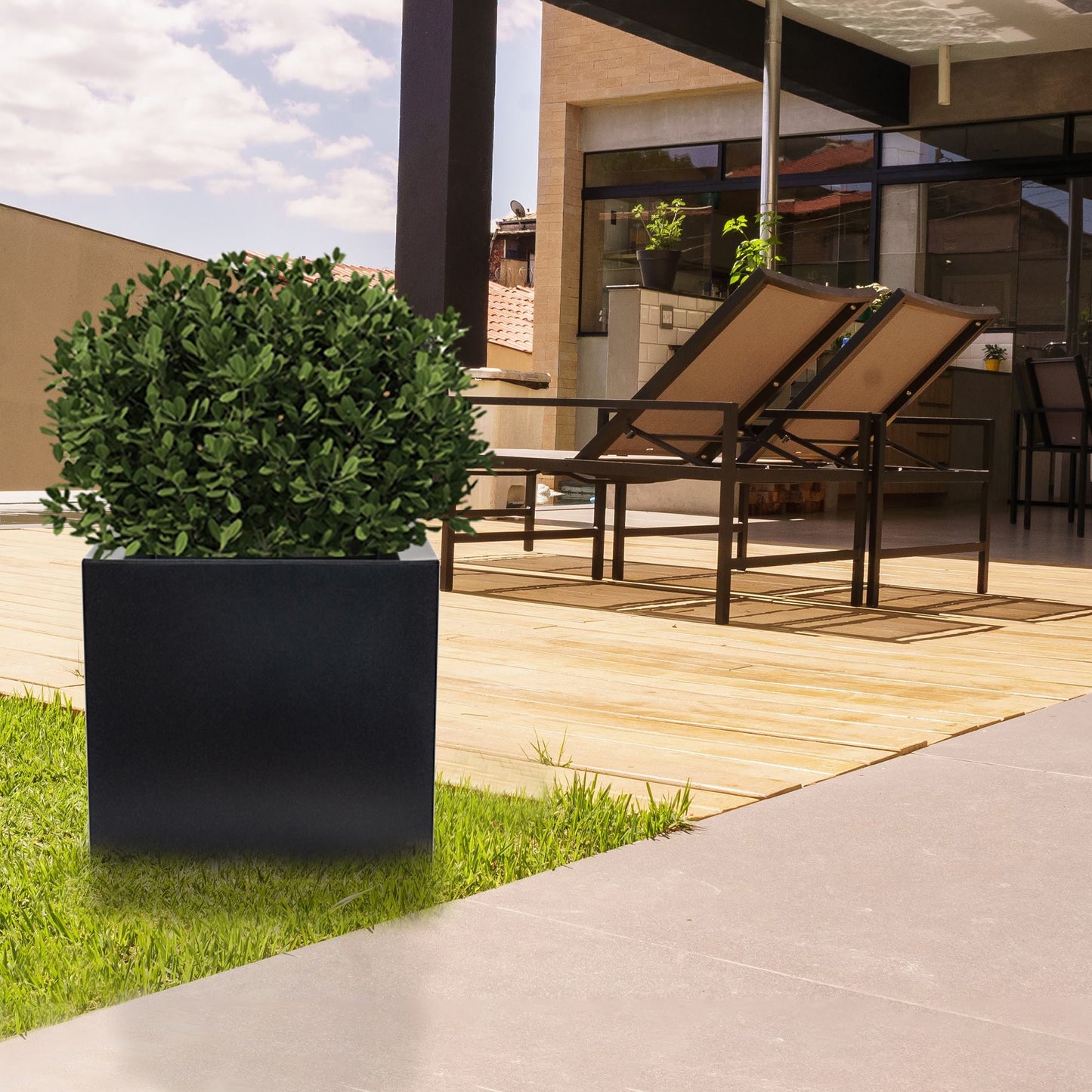 Macetero De Polietileno Antracita 50x50 Cm_4