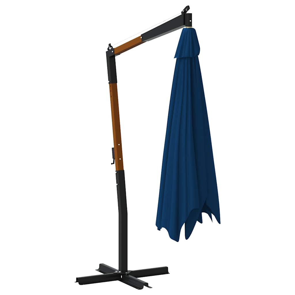 Vidaxl Sombrilla Jardín Voladiza Palo De Madera Azul Celeste 400x300cm_4