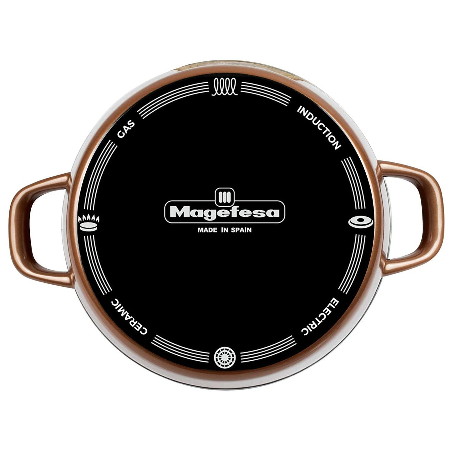 Magefesa Copper Olla 20 Con Tapa De Vidrio, Acero Esmaltado Vitrificado, En Cobre, Inducción Y Lavavajillas_5