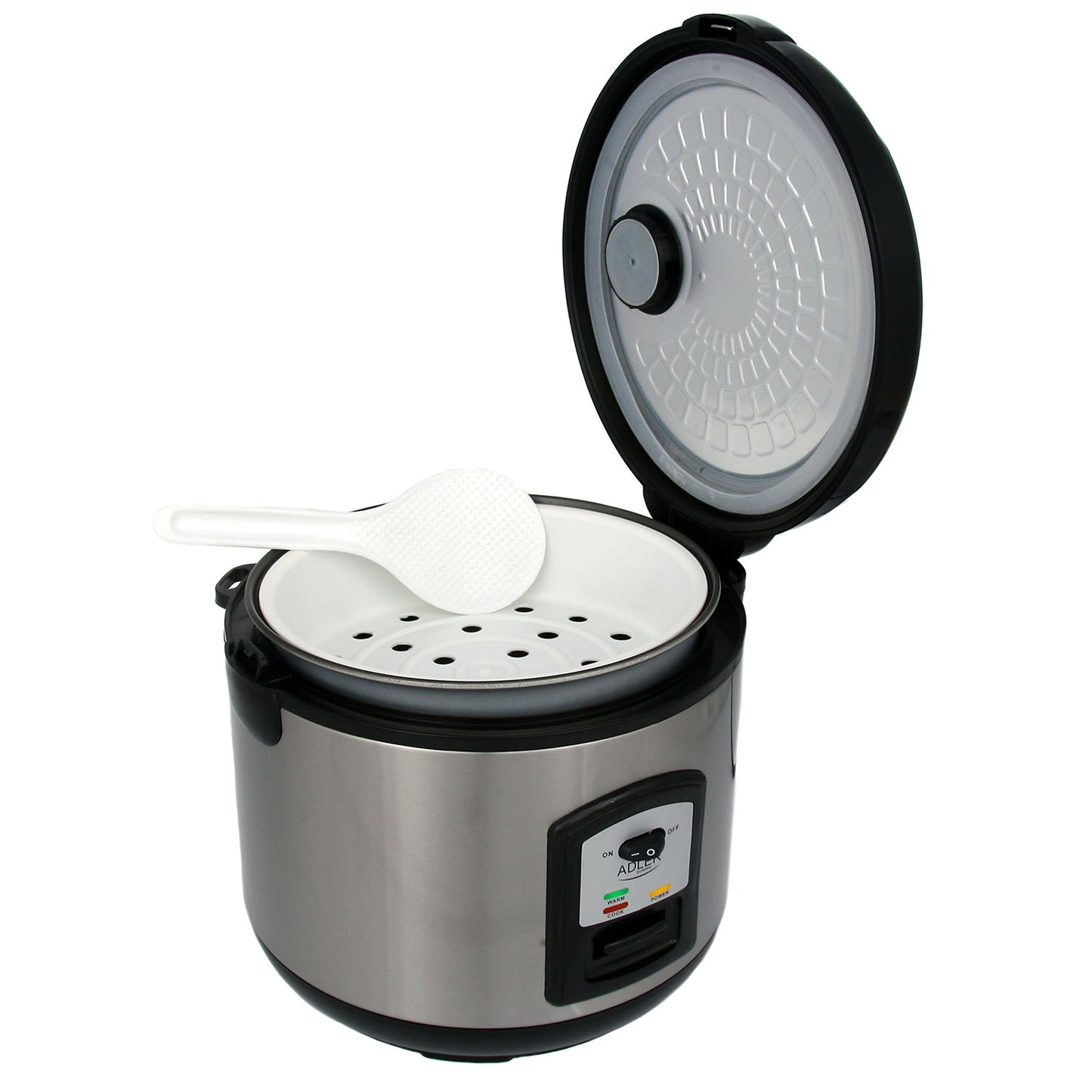 Arrocera, Cocedero De Arroz, 1,5 L, Función Cocinar Y Mantener Caliente, Apagado Automático Adler Ad6406 Plata