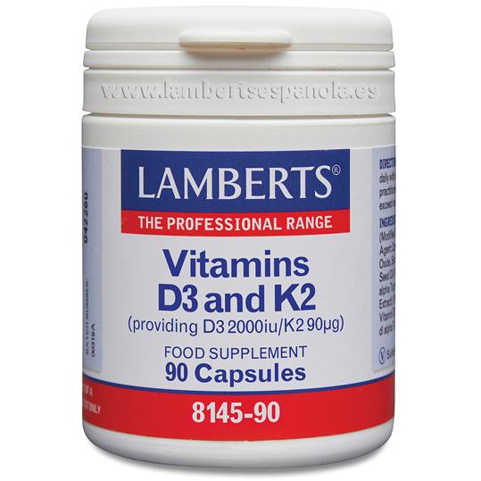 Vitamina D3 2000 UI y K2 90 µg, Lamberts