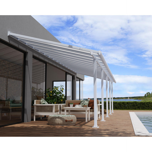 Pérgola adosada Olympia 980x294 blanco