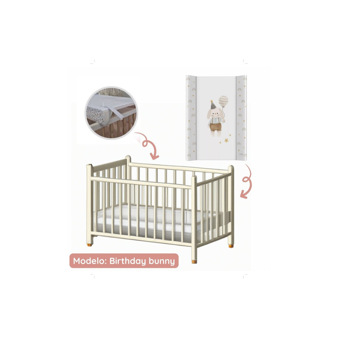 Cambiador Base Rígida Para Cuna Ultra Light Birthday Bunny