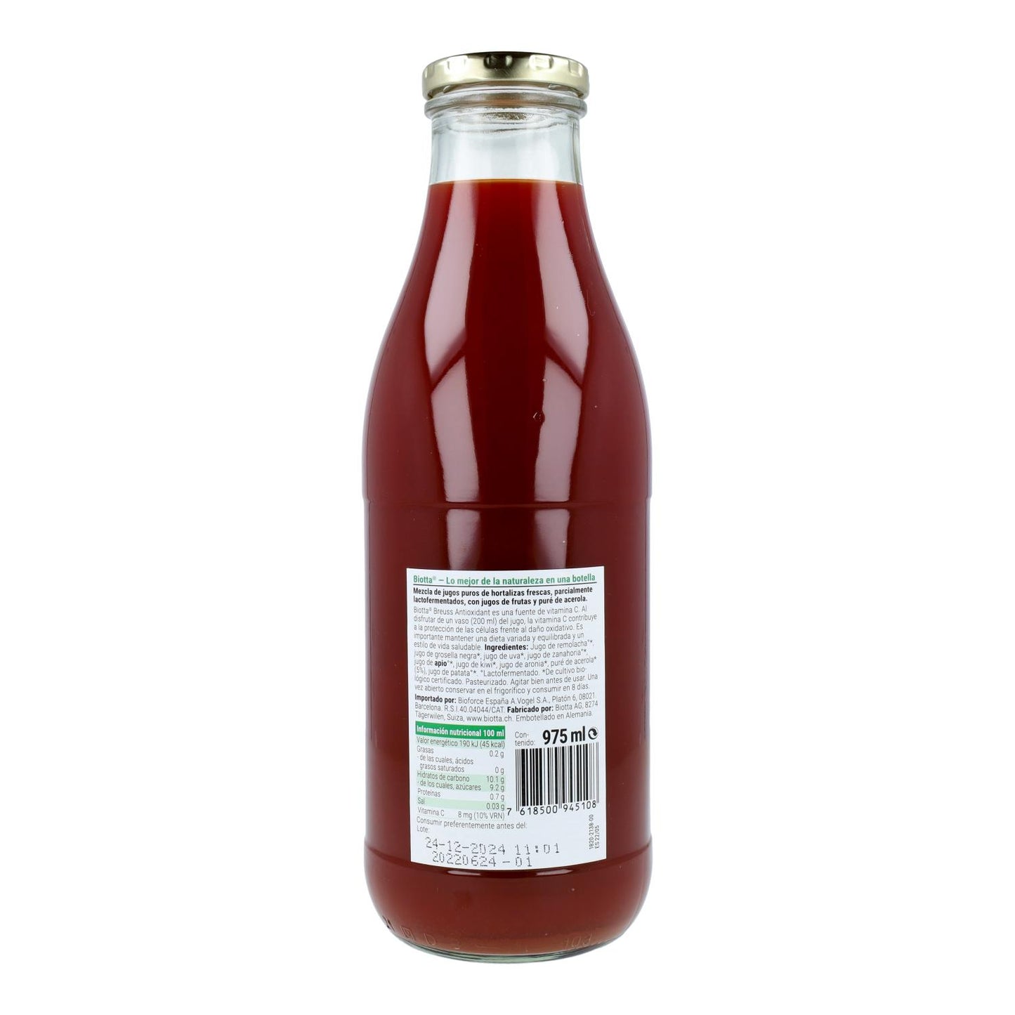 Jugo de Manzana y Remolacha Ginger Mix 975 ml Biotta A.vogel