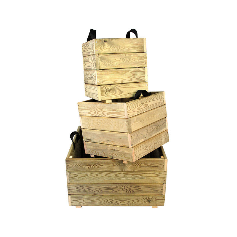 Jardinera Cuadrada De Madera Tratada 60x60x40 Cm Pun Hortalia_5