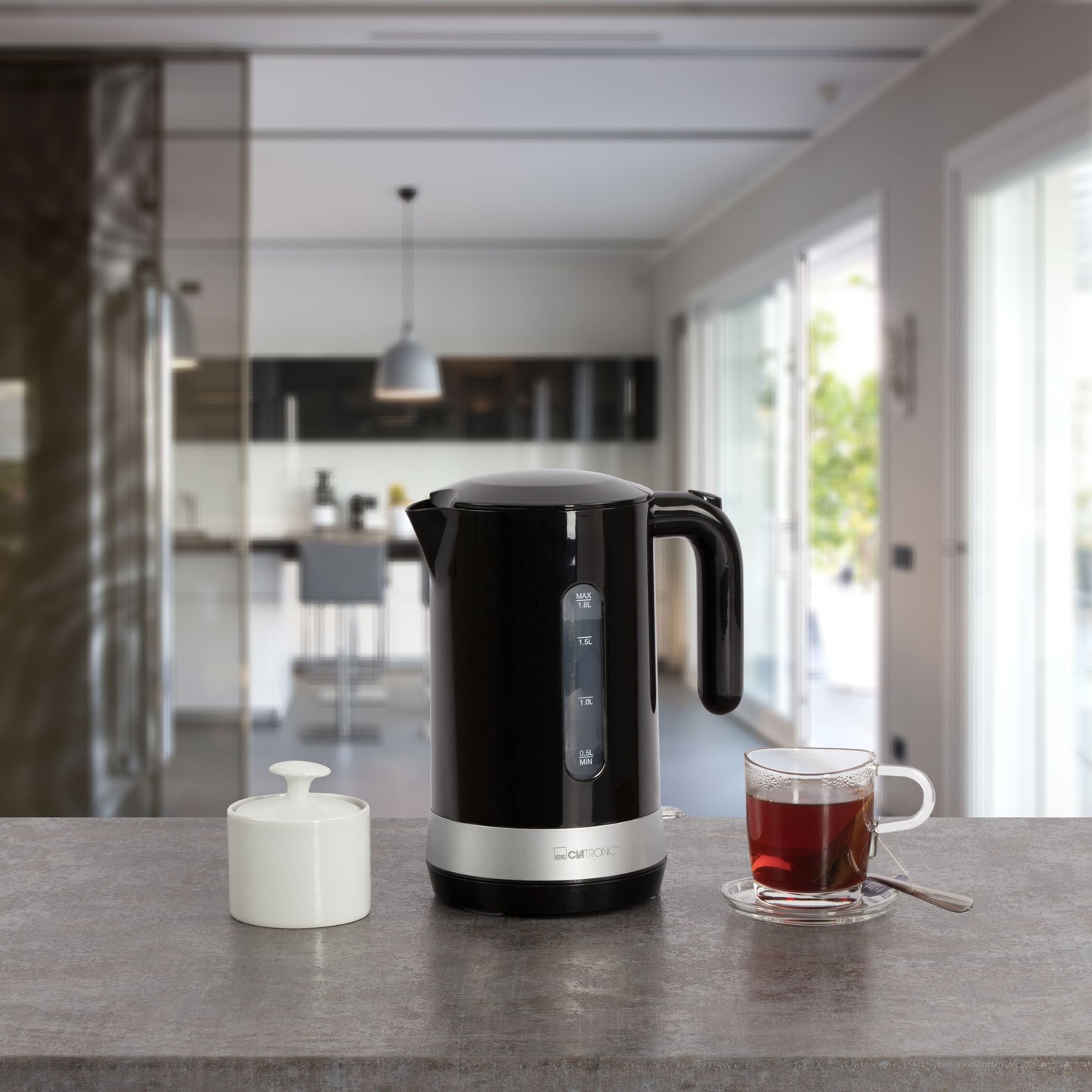 Hervidor Agua Eléctrico, 1,8 L, Sin Bpa, Resistencia Oculta, Inalámbrico, Apagado Automático Clatronic Wk 3452, 2200w