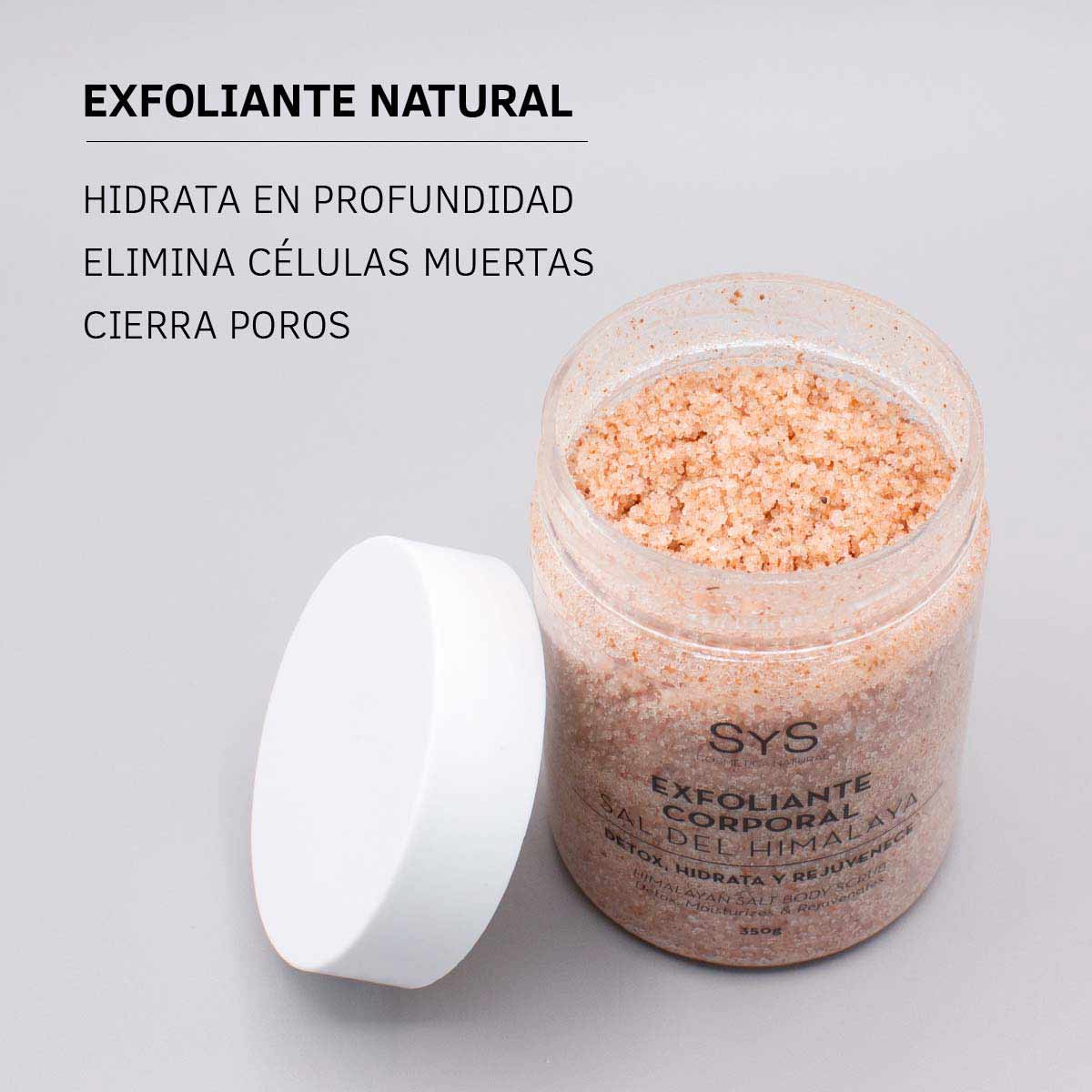 Exfoliante Corporal con Sal del Himalaya SYS 350 g | Exfoliación Mineral | Rosa Mosqueta, Aguacate y Jojoba | Vegano_3