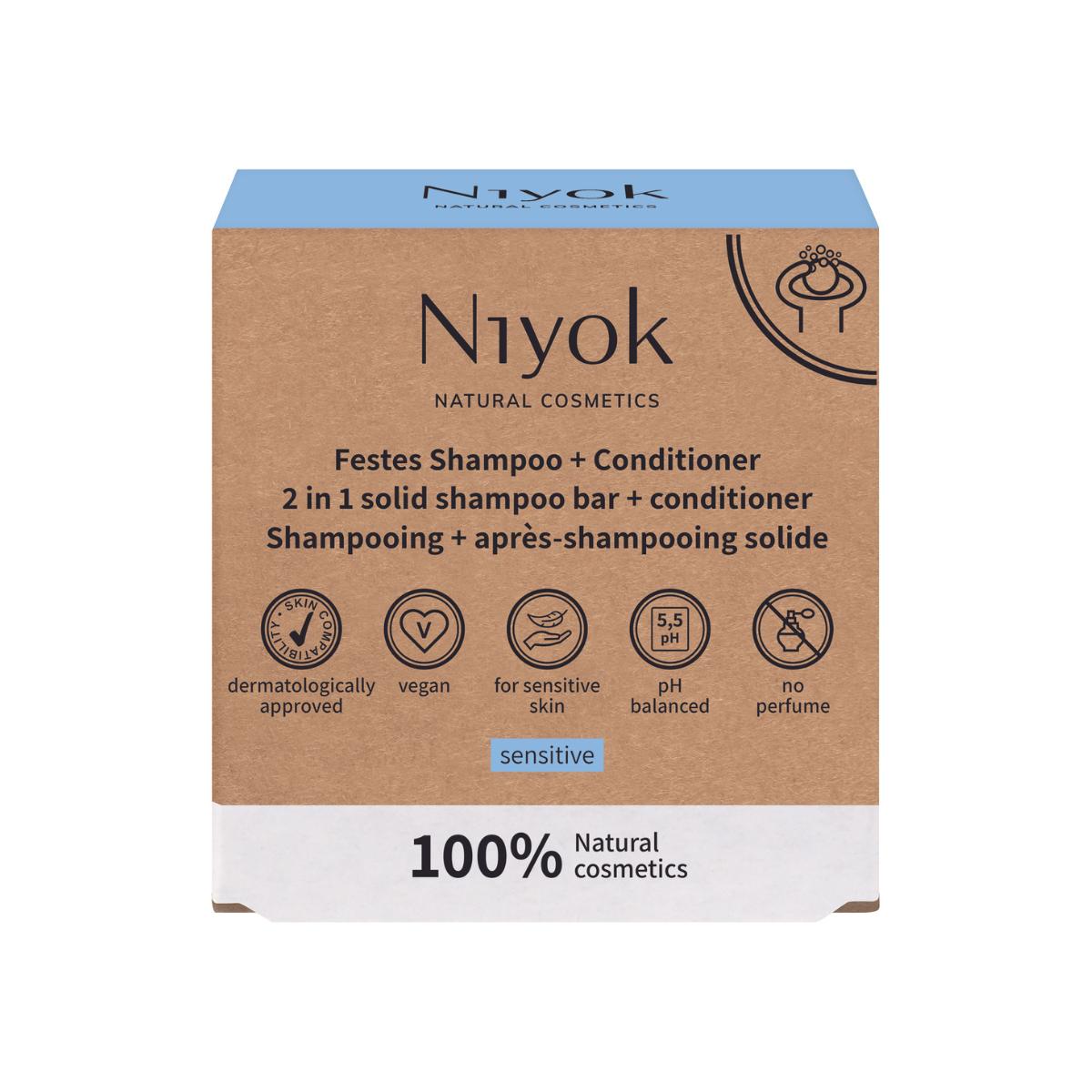 Champú + Acondicionador Solido Sensible Niyok 80 g
