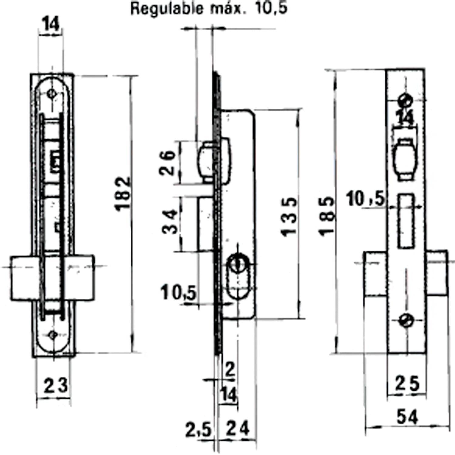 Cerradura Lince 5551 Aluminio   14 Mm.