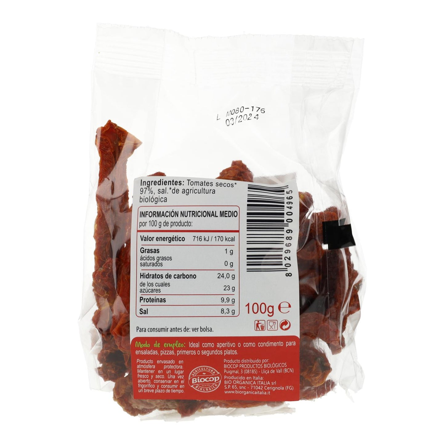 Tomate Seco en Bolsa Bio Organica Italia 100g