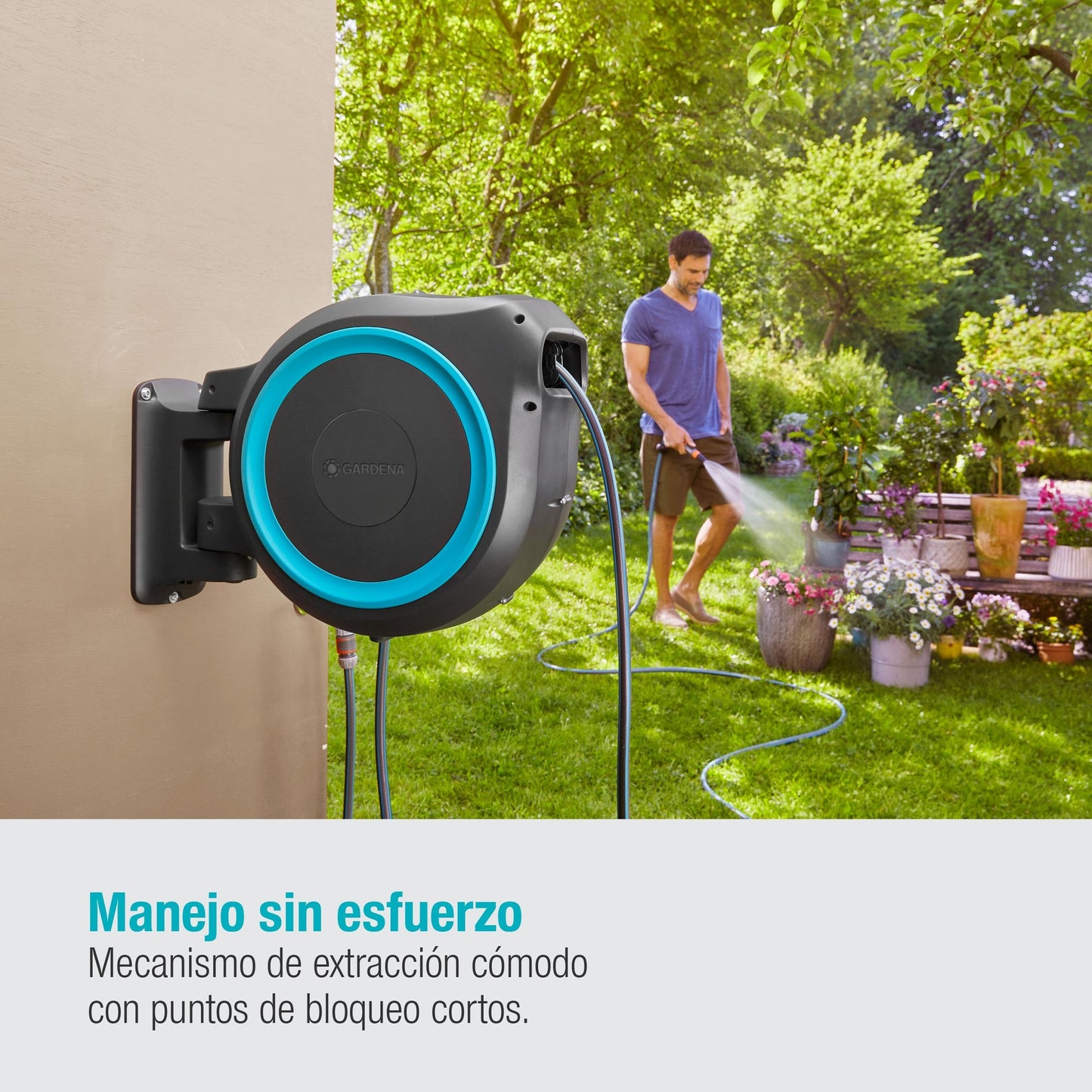 Portamanguera de pared RollUp M/L 25 m Gardena