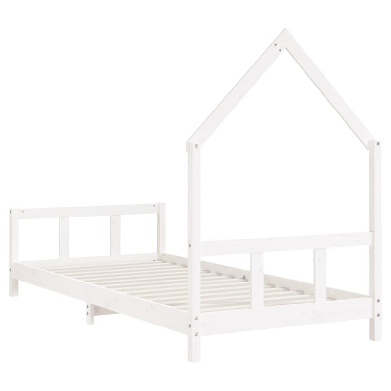 Vidaxl Estructura De Cama Para Niños Madera De Pino Blanco 90x190 Cm_5