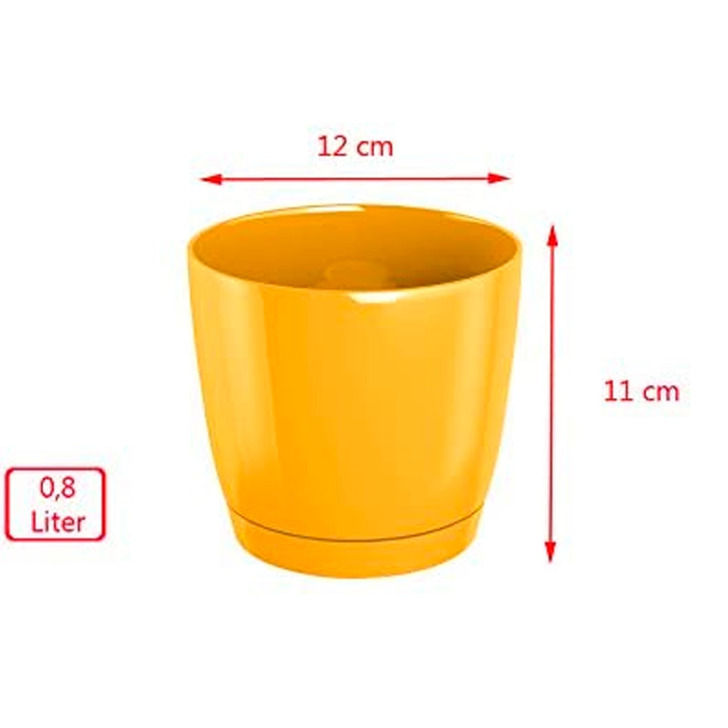 Maceta Redonda De Plastico Coubi Round P En Color Blanco 12 (largo) X 12 (ancho) X 11 (altura) Cm_3