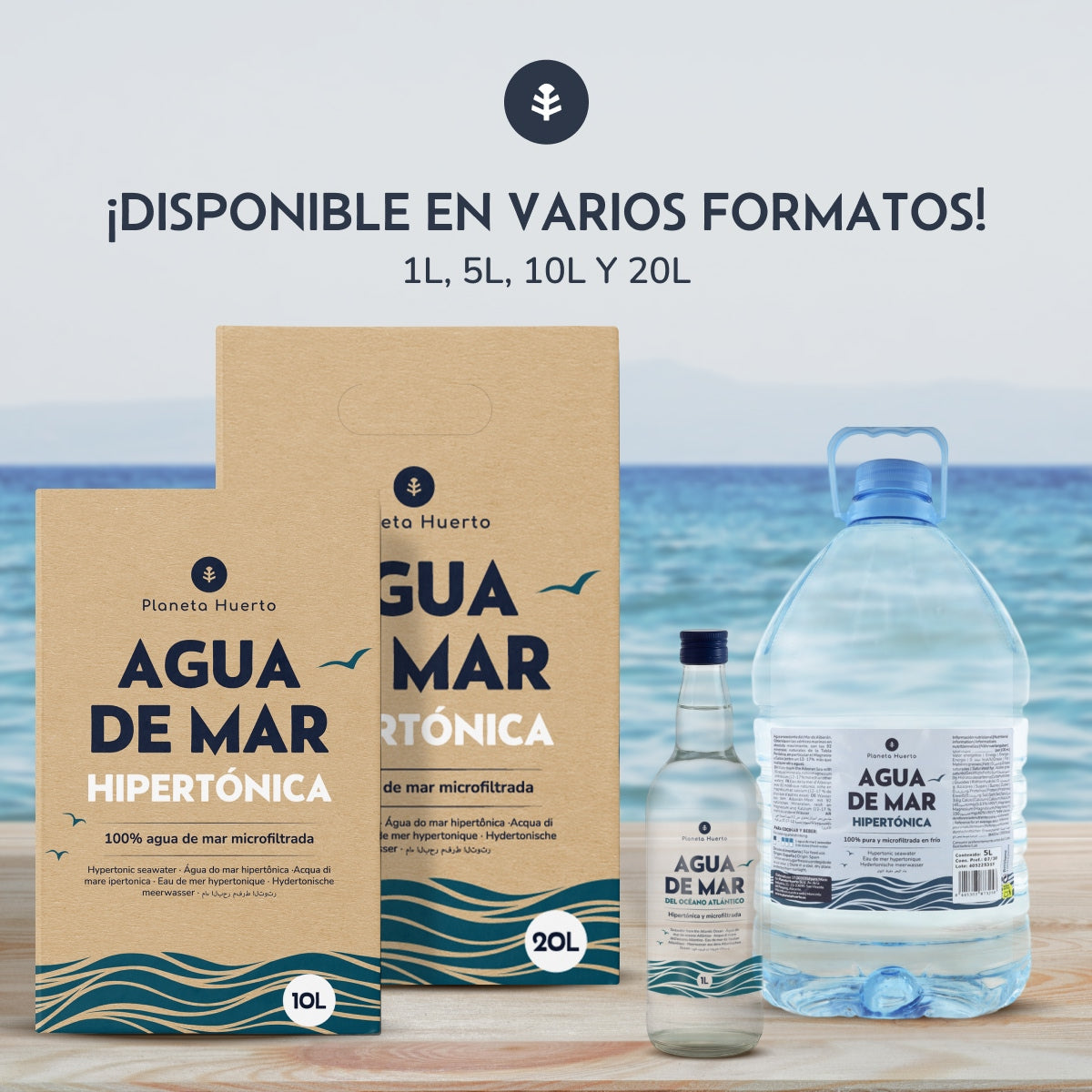 Pack 2 uds Agua de Mar Hipertónica Garrafa Planeta Huerto 5 L