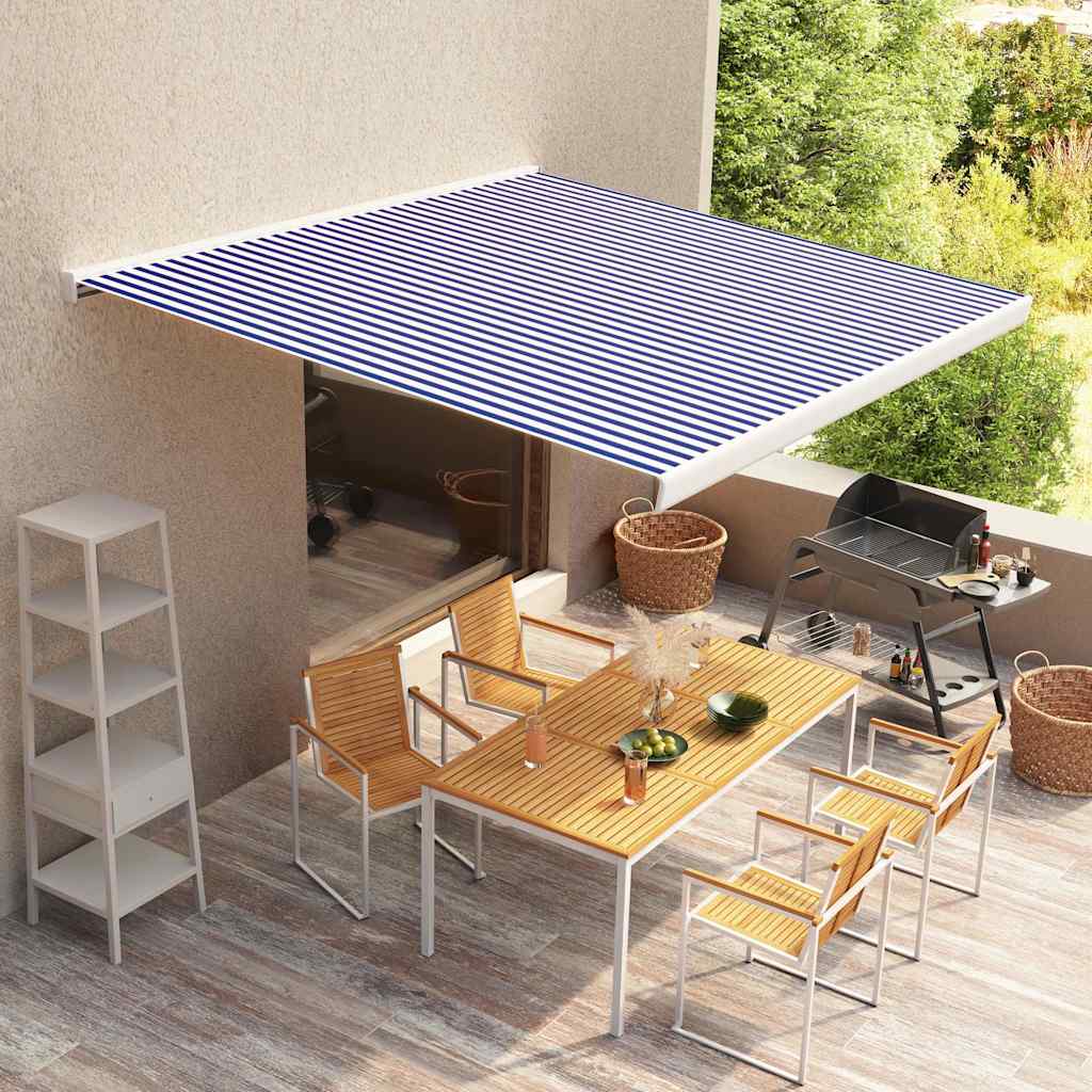 Toldo De Lona Azul Y Blanco 400x300 Cm_1