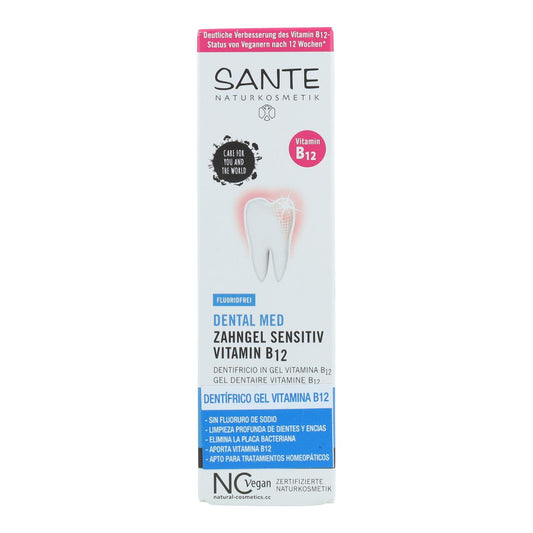 Dentífrico Vitamina B12 sin flúor Sante, 75 ml