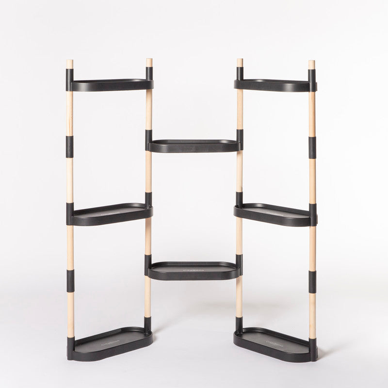 Soporte Modular Citysens De 8 Bandejas – Negro, Polipropileno 100% Reciclado Y Madera Ecológica Pefc_3