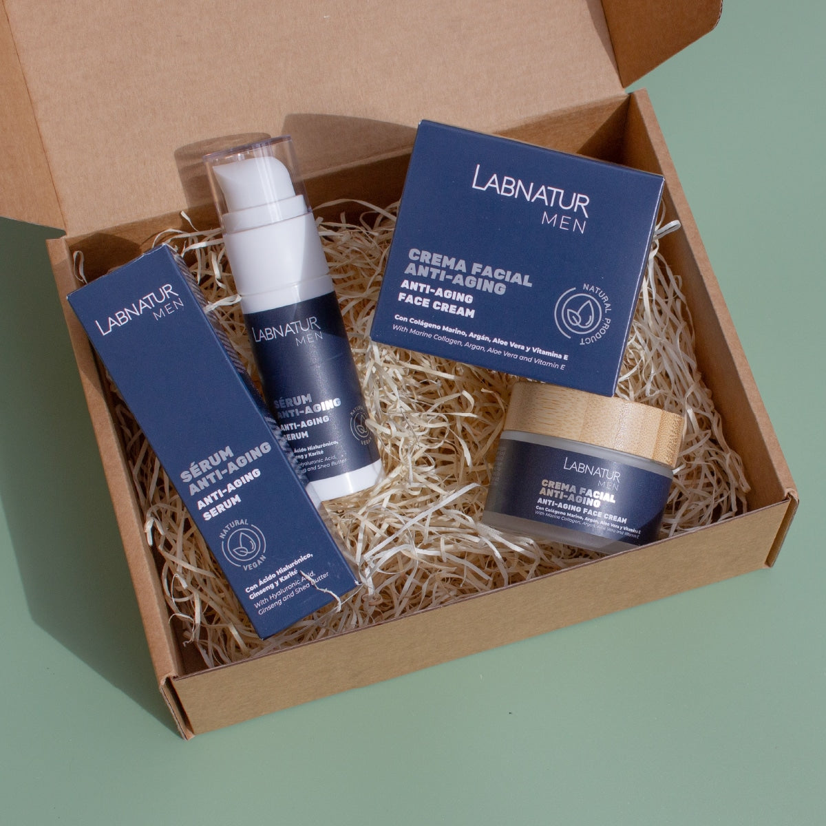 Labnatur Men Pack Antiaging Hombre | Ácido Hialurónico Y Colágeno Marino | Crema Y Sérum Reafirmante | Natural_3