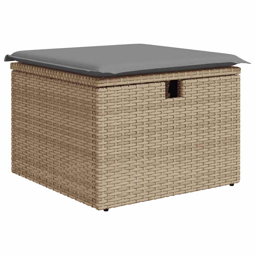 Set Sofás De Jardín 7 Piezas Y Cojines Ratán Sintético Beige / Vetonek_5