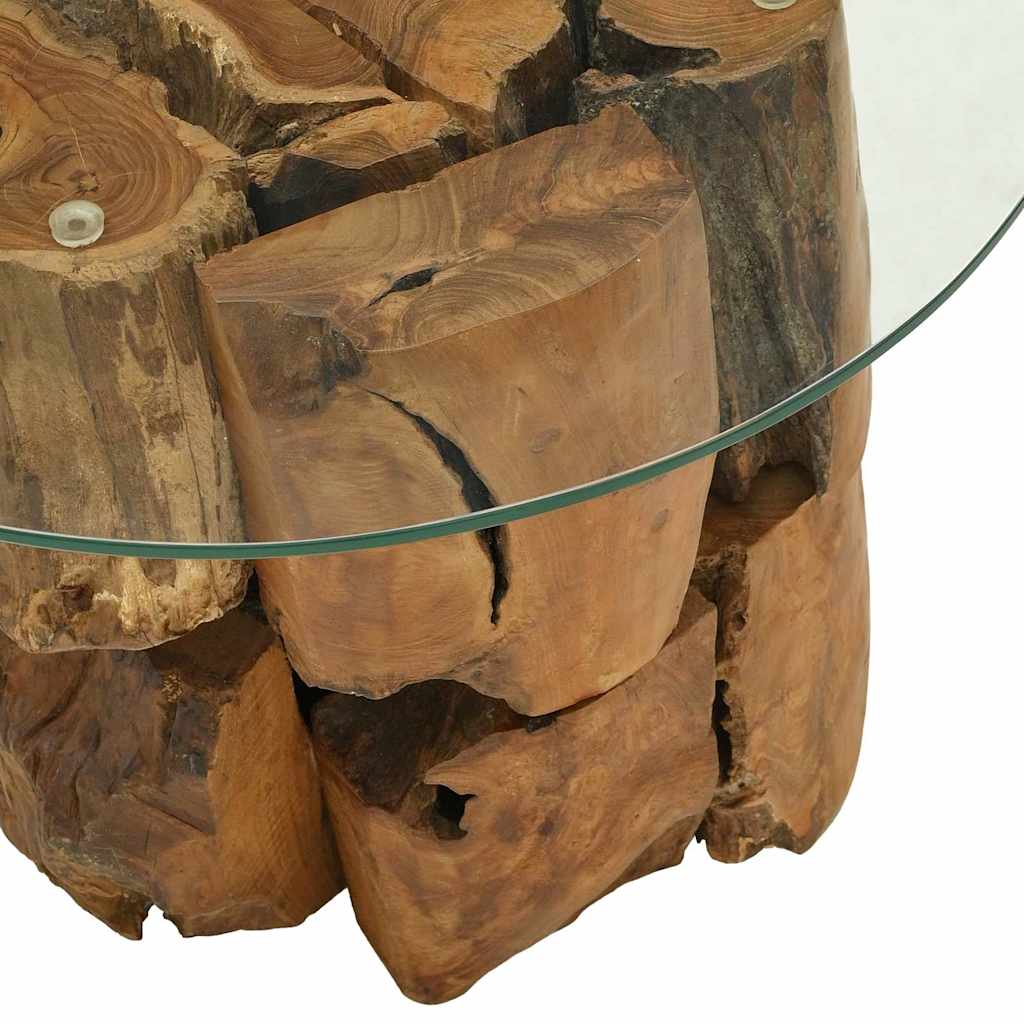Mesa De Centro De Madera Flotante De Teca Maciza 60 Cm_4