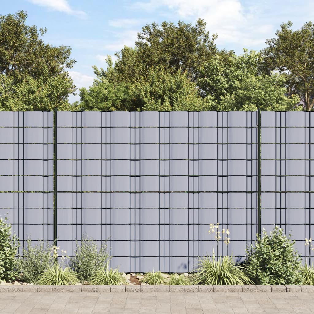 Panel De Valla De Pvc Gris Claro 70x0,19 M / Vetonek_5