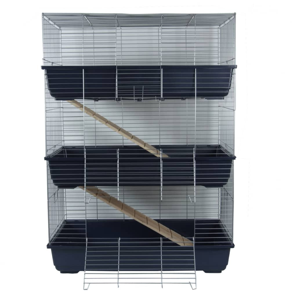 @pet Jaula De Conejos De 3 Niveles 80x44x120 Cm Azul 25034_1