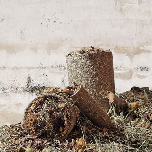 Túnel relleno de heno snack para conejos y roedores Ribero grande