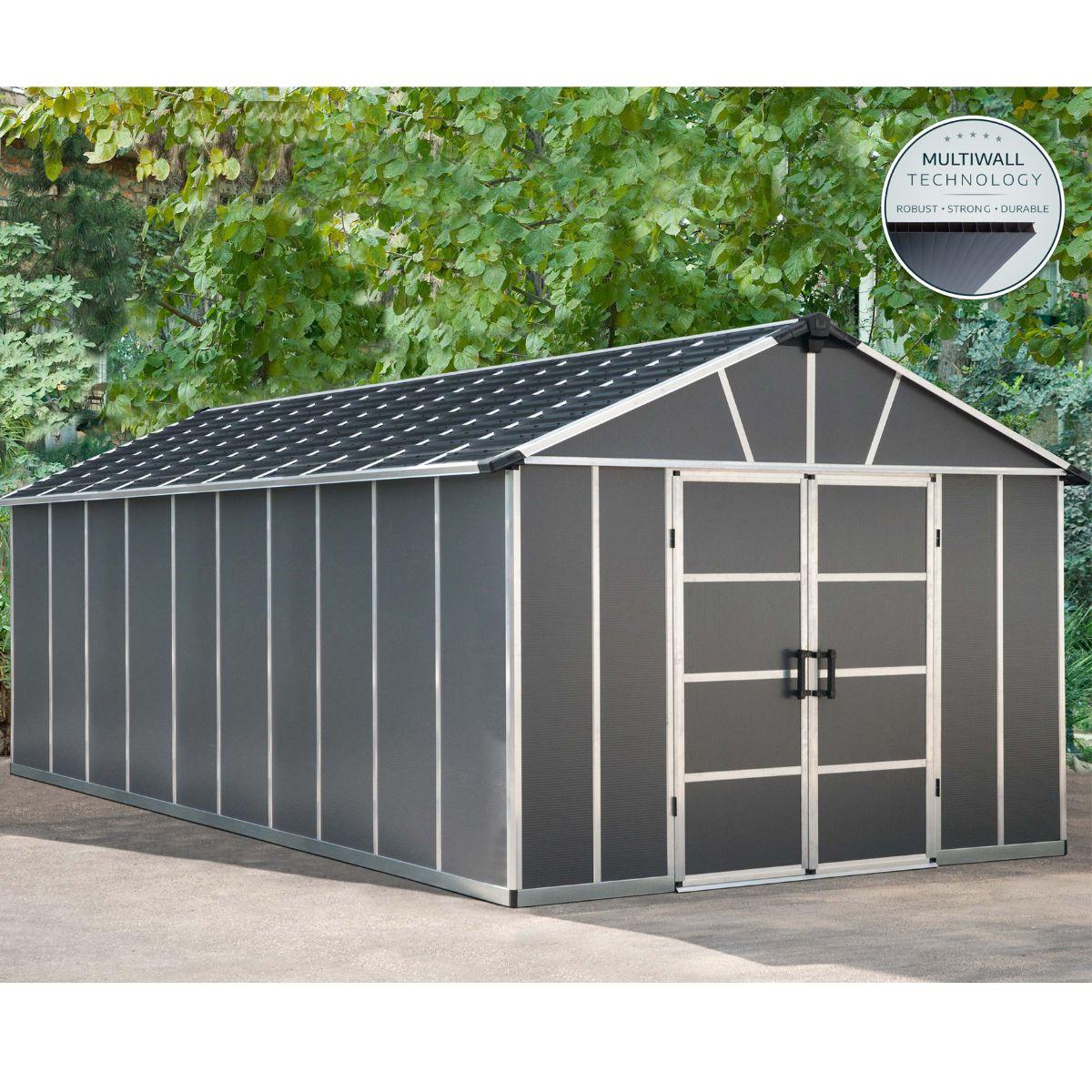 Caseta de jardín Yukon 643x332x252 cm con suelo