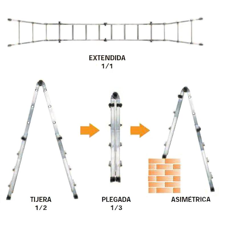 Escalera Telescópica Aluminio 5+5 Peldaños_1