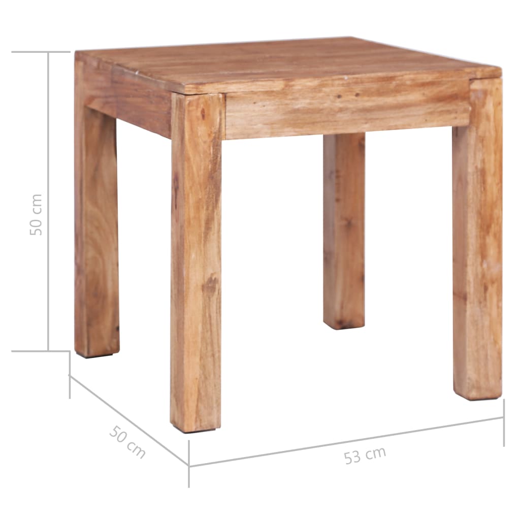 Mesa De Centro De Madera Maciza De Caoba 53x50x50 Cm_3