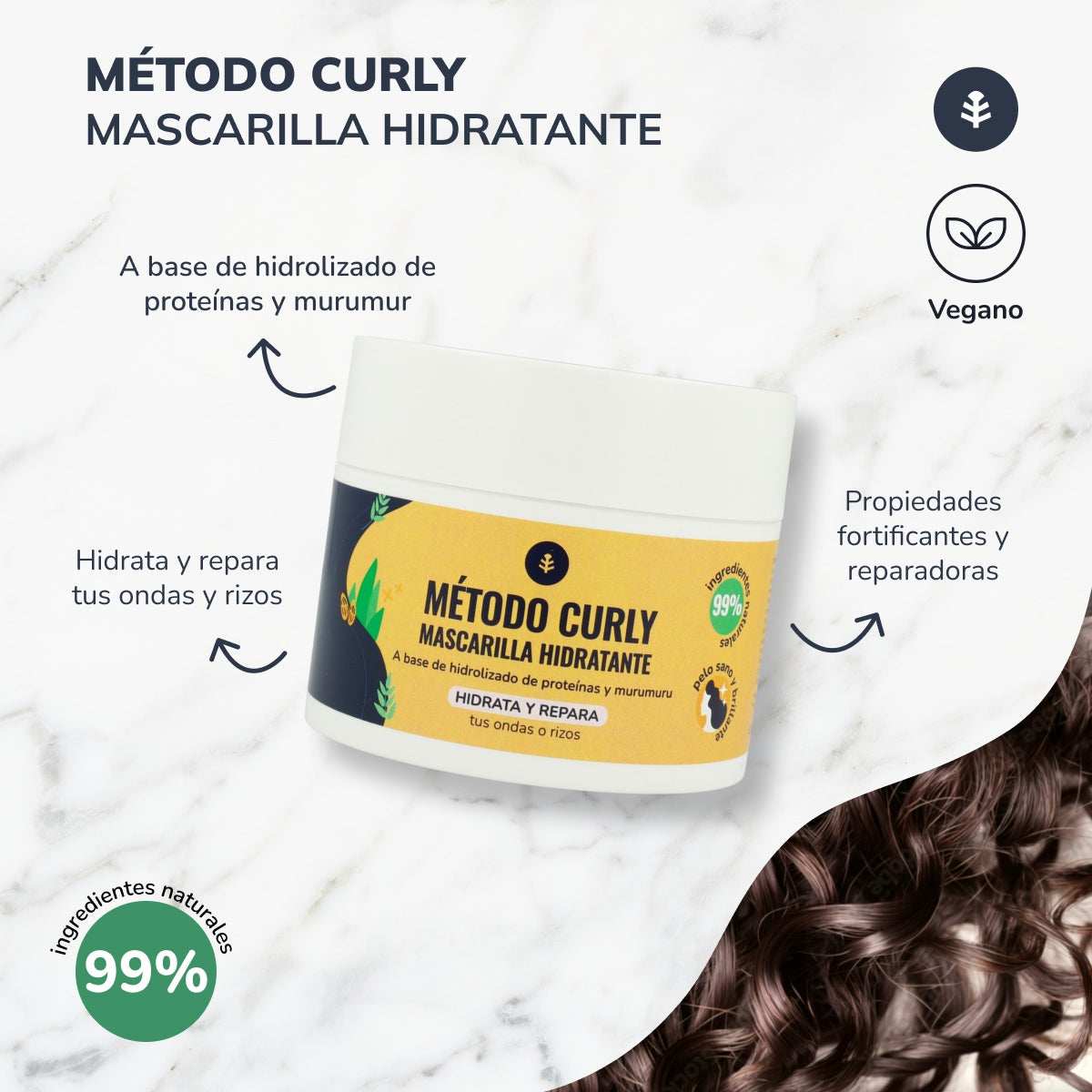 Pack Método Curly: champú, mascarilla y leave in Planeta Huerto