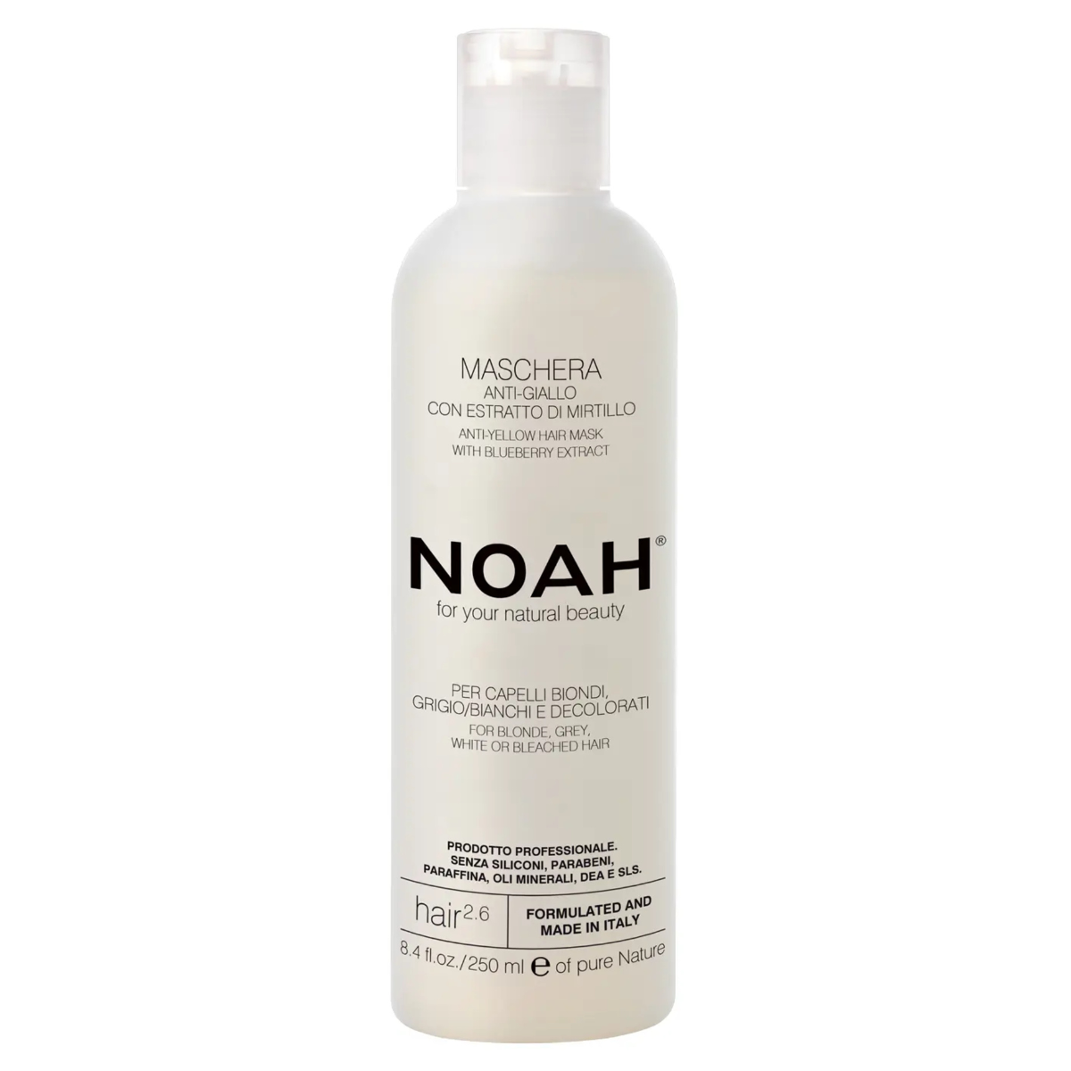 Mascarilla capilar antiamarillo con extracto de arándano azul Noah 250 ml