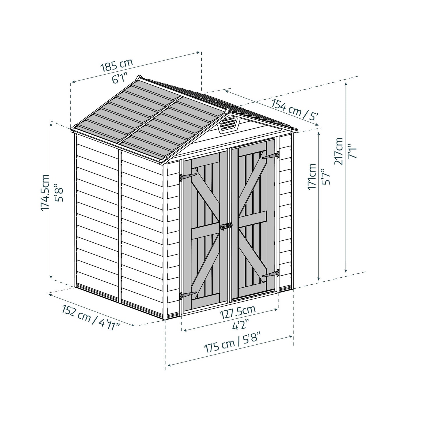 Cobertizo de jardín Skylight Deco gris deco Canopia by Palram 185x154 cm