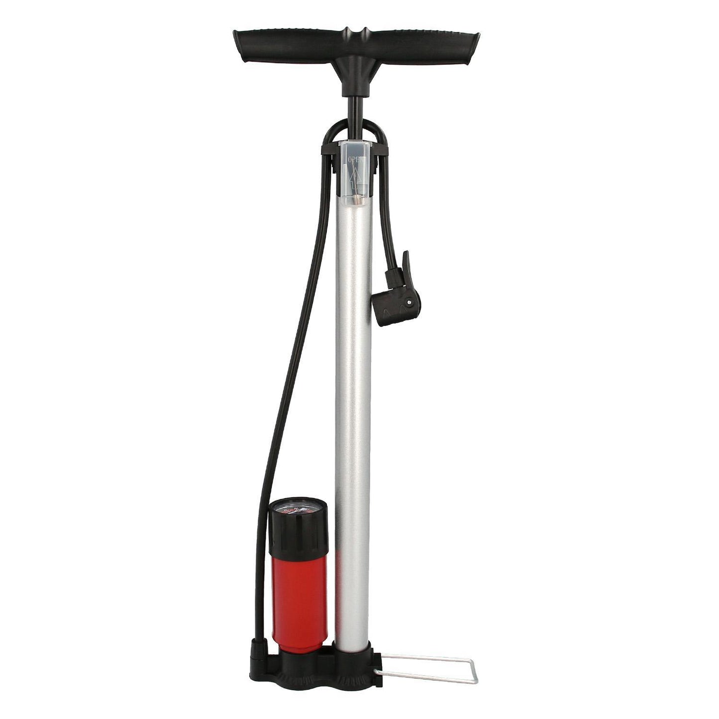 Bomba Inflar Bicicleta Con Manometro. Doble Boquilla Valvula Presta Y Schrader. Con Adaptadores. Ø 32 X 500 Mm. 10 Bar / 160 Psi