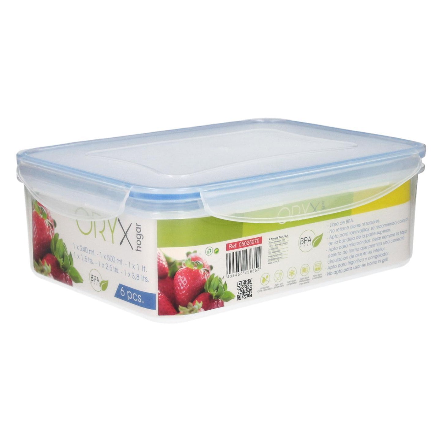 Juego Recipientes Cierres Hermeticos Plastico Rectangulares (6 Piezas)_3