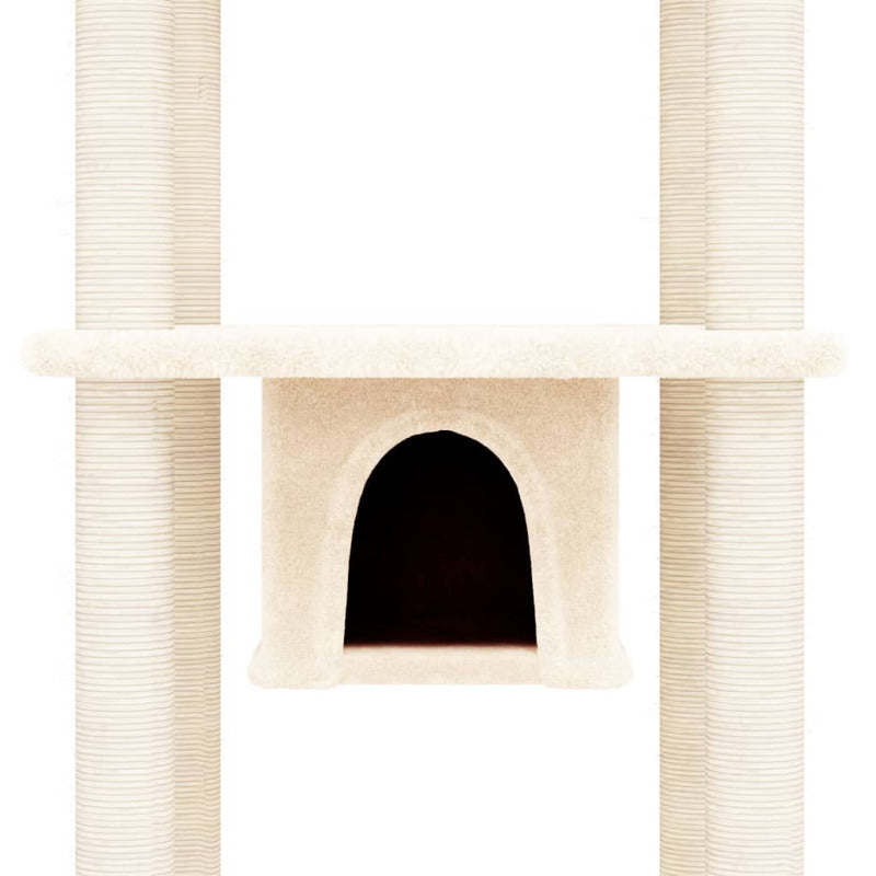 Vidaxl Rascador Para Gatos Con Postes De Sisal Crema 169 Cm_5