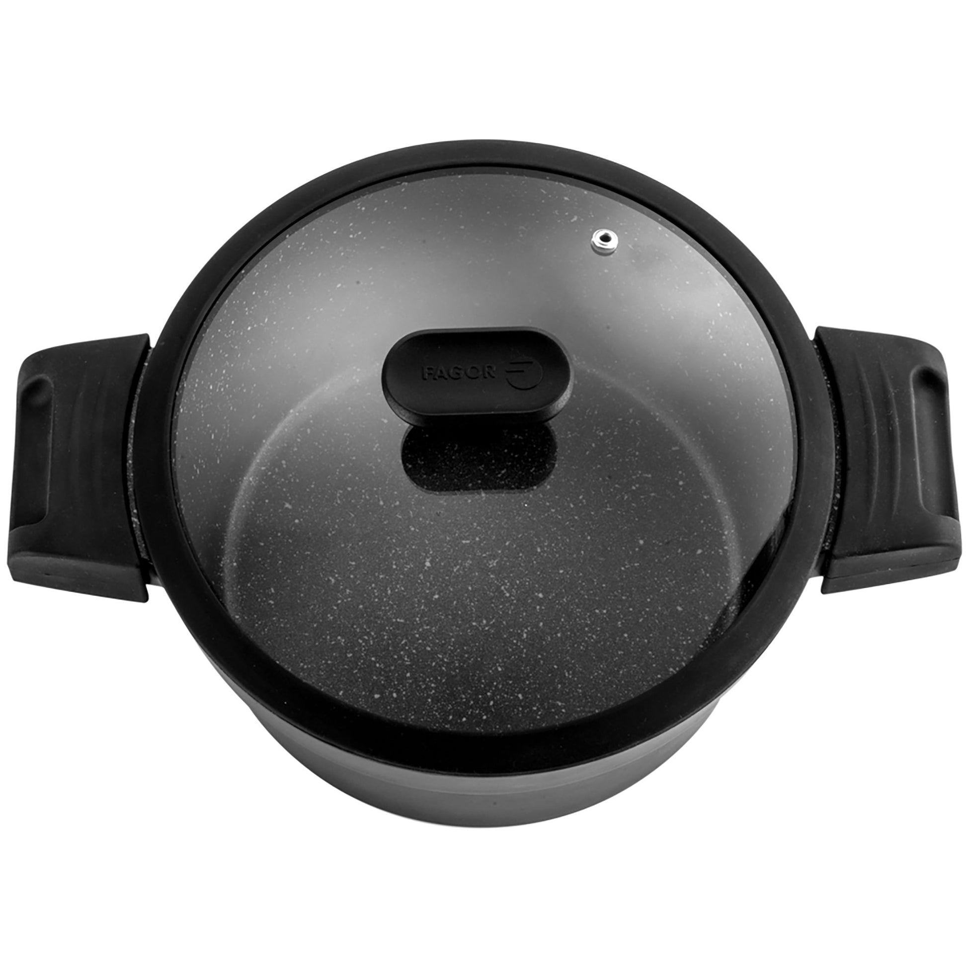 Batería Cocina Inducción 7 Piezas, Antiadherente Sin Pfoa, Aluminio Fundido, Cazuelas Sartenes Fagor Alutherm Negro