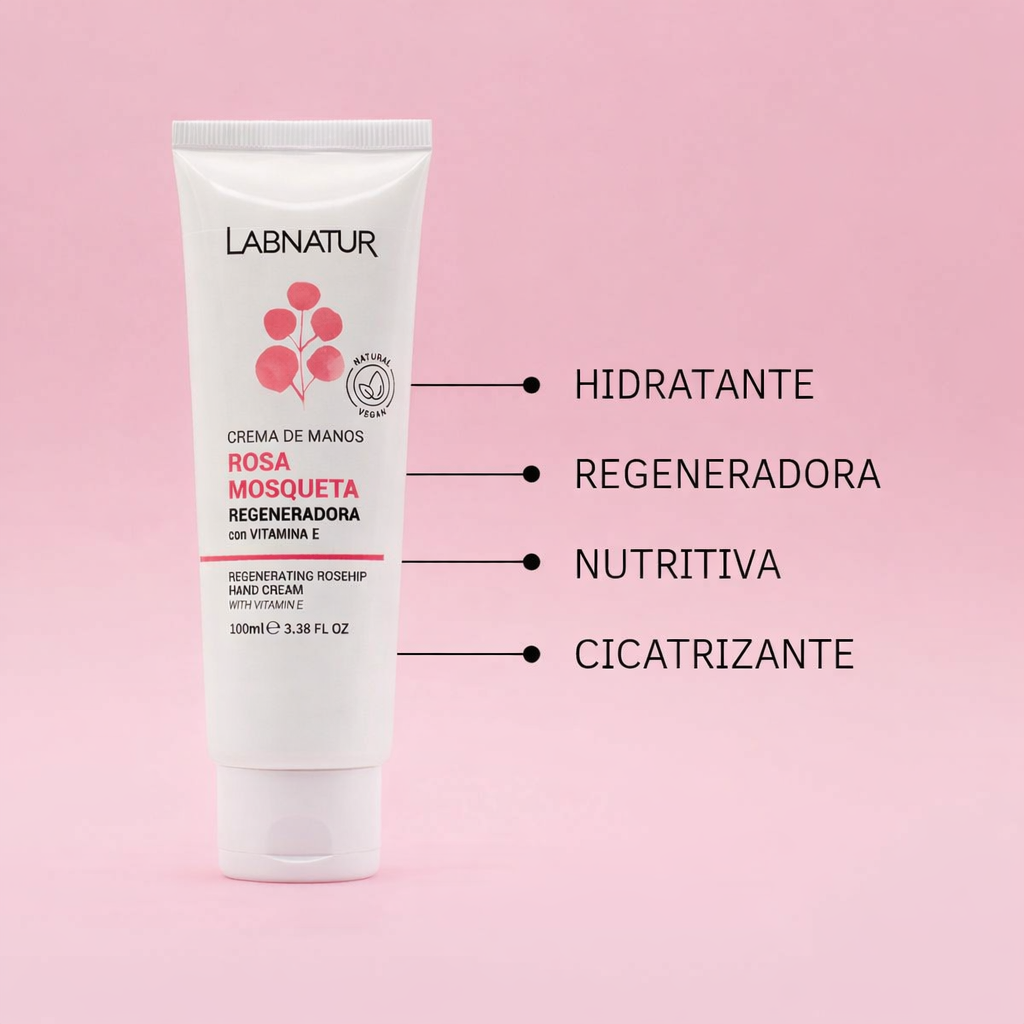 Crema de Manos de Rosa Mosqueta Labnatur 100 ml | Avellanas, Karité y Urea | Hidratación y Regeneración | Vegano_2