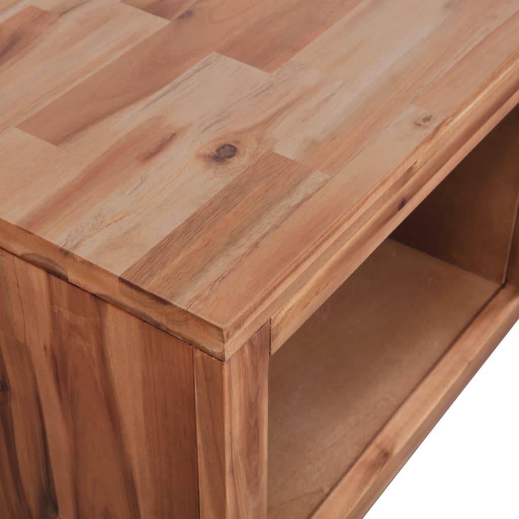 Mesa De Centro De Madera Maciza De Acacia 90x50x37,5 Cm_4