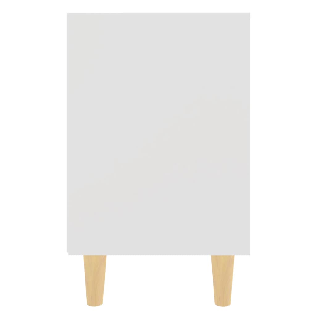 Mesitas De Noche Patas Madera Maciza Blanca 2 Uds 40x30x50 Cm_4