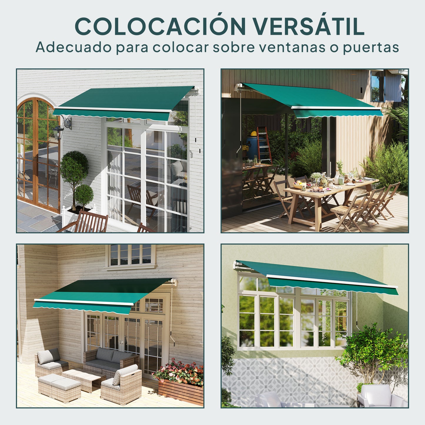 Outsunny Techo De Repuesto Para Toldo 282x250 Cm Con Protección Uv 50+ Verde_5
