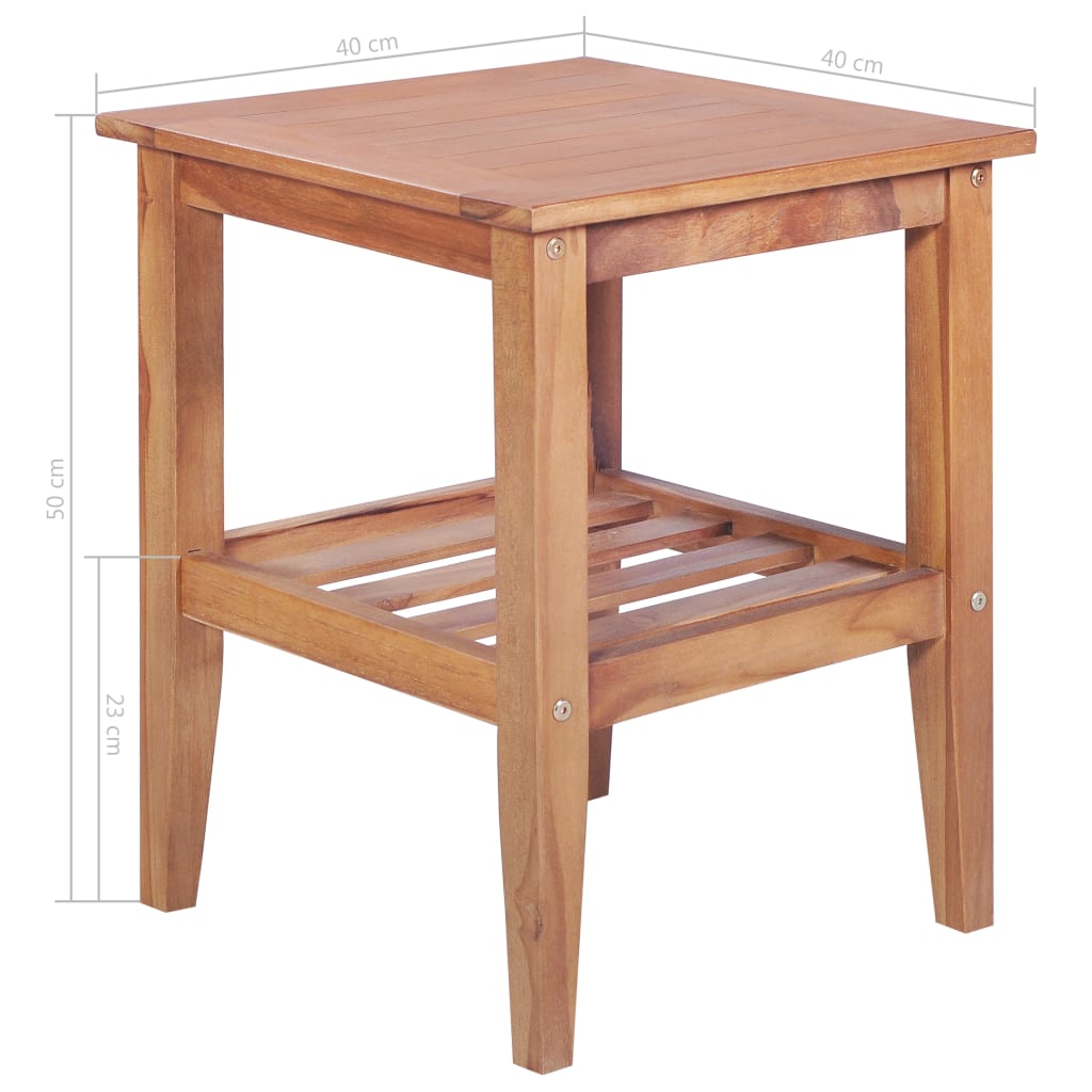 Mesa De Centro Madera Maciza De Teca 40x40x50 Cm_4