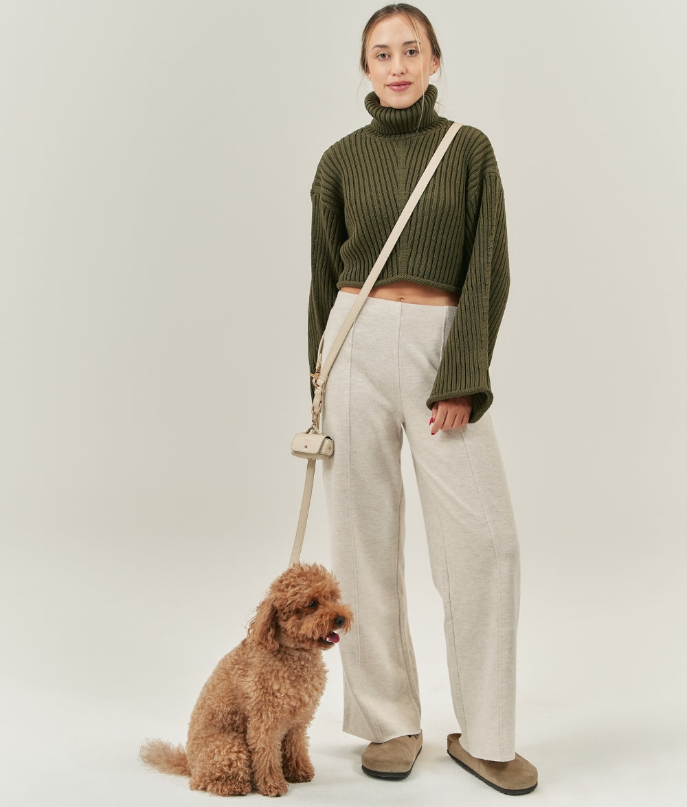 Cafide Correa Multiposición De Cuero Vegano Beige. Modelo Jala.