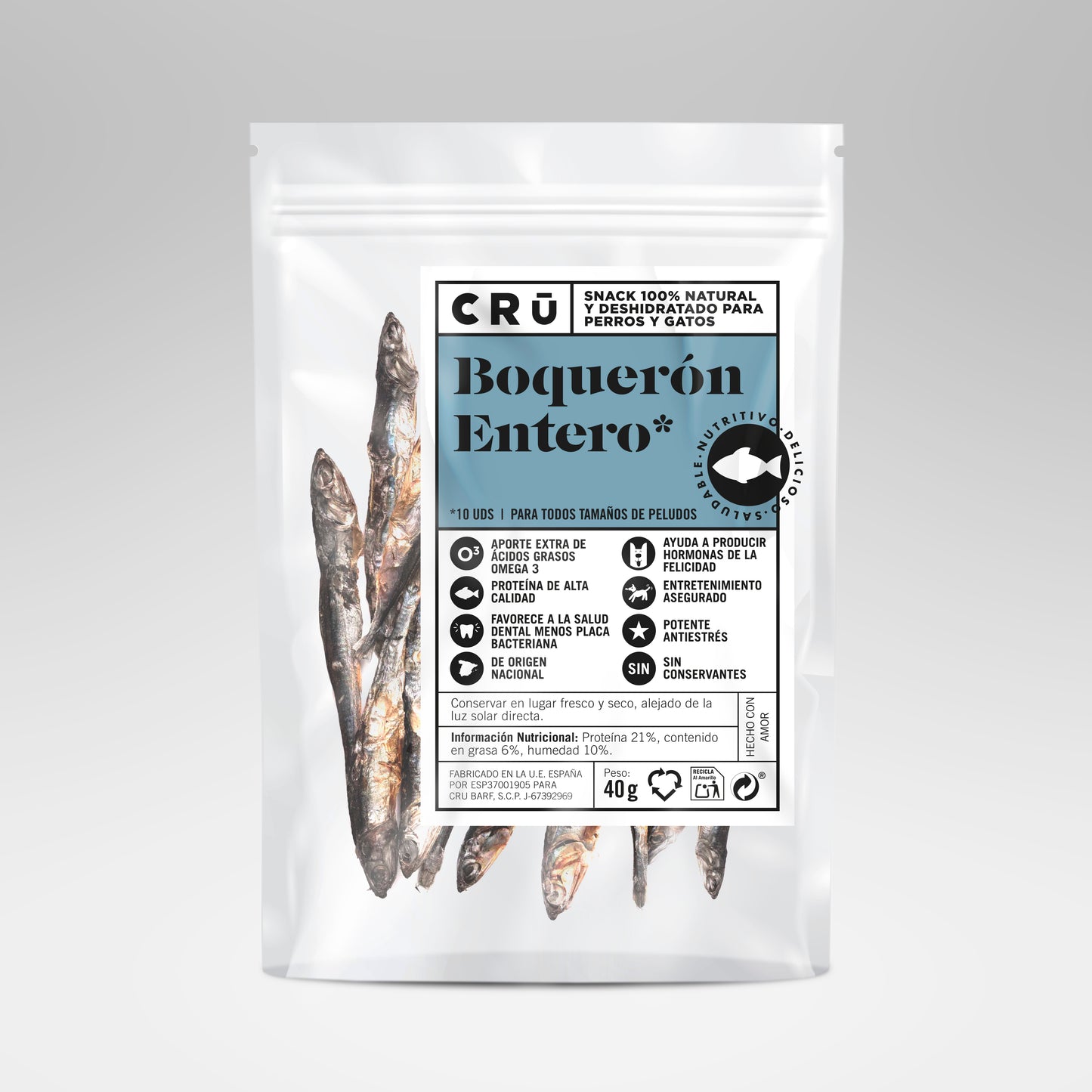 Boquerones Enteros Deshidratados - Snack 100% Natural De Omega 3