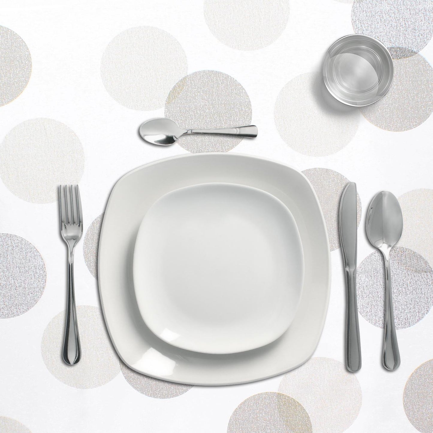 Mantel Hule Rectangular Circulos Beige Impermeable Antimanchas Pvc 140x250 Cm.  Recortable Uso Interior Y Exterior