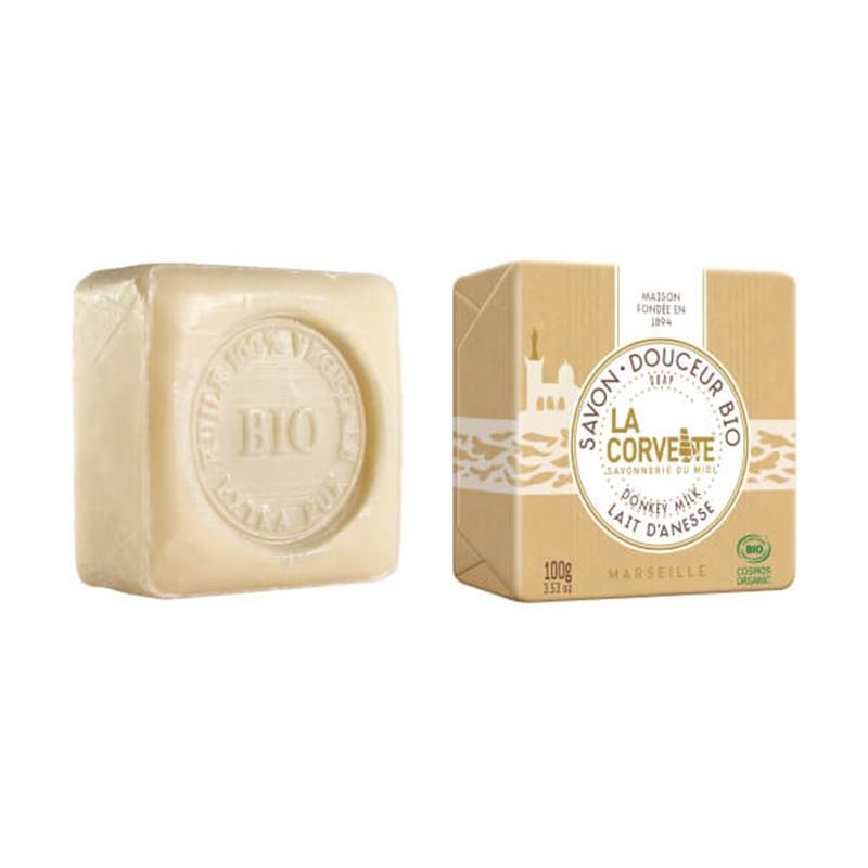 Jabón natural en pastilla Leche de Burra BIO La Corvette 100 g