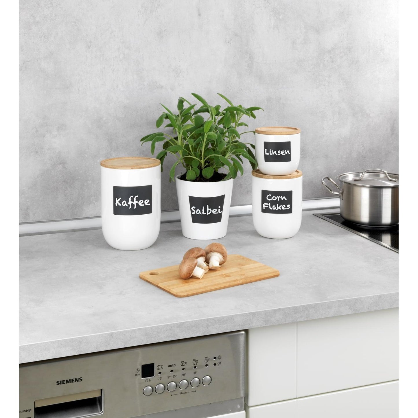 Bote con tapa y zona de escritura Waia 1,5 lts