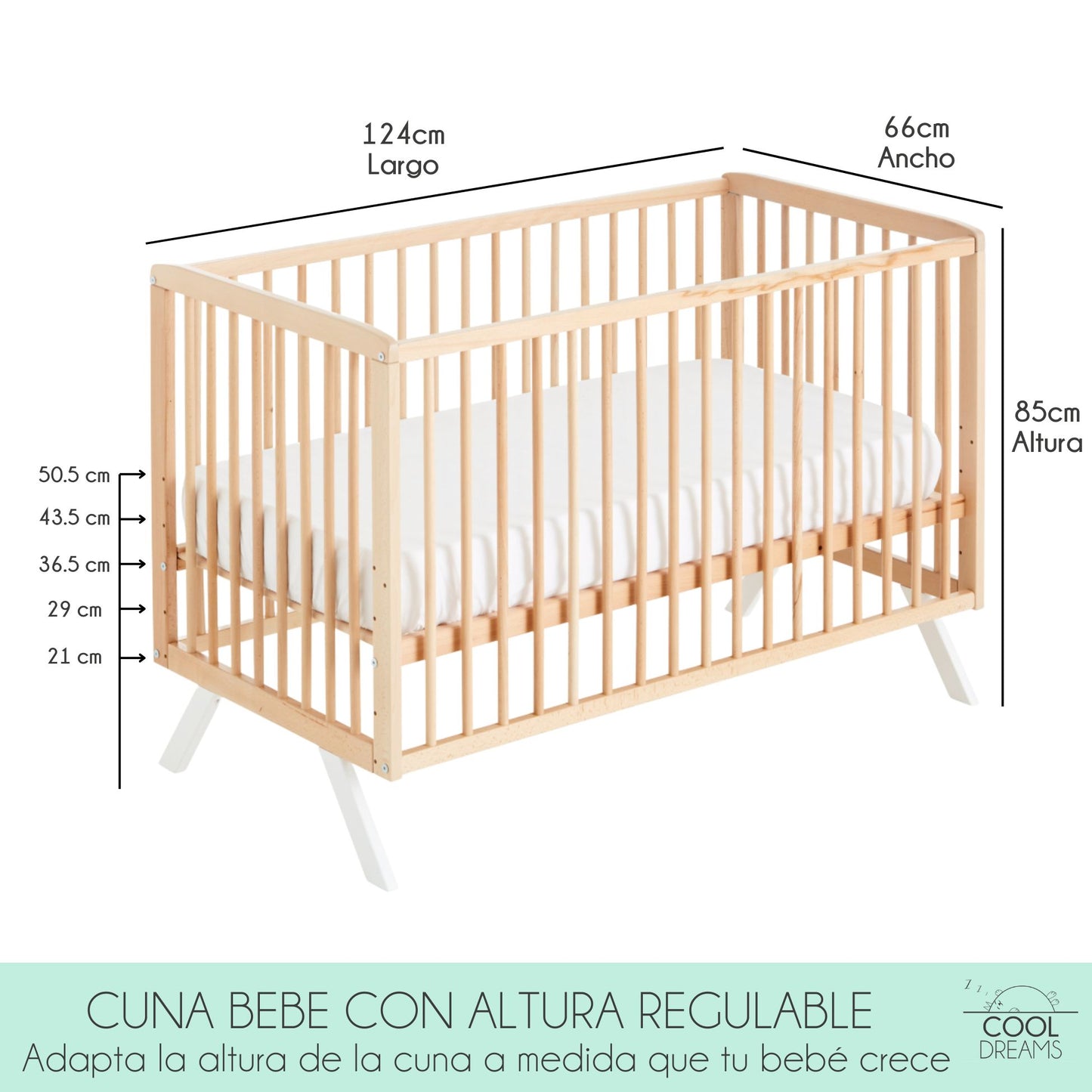 Cuna De Bebe Koala 120x60 Con Kit Colecho Incluido. Seguridad, Comodidad Y Versatilidad Para El Descanso De Tu Bebé.