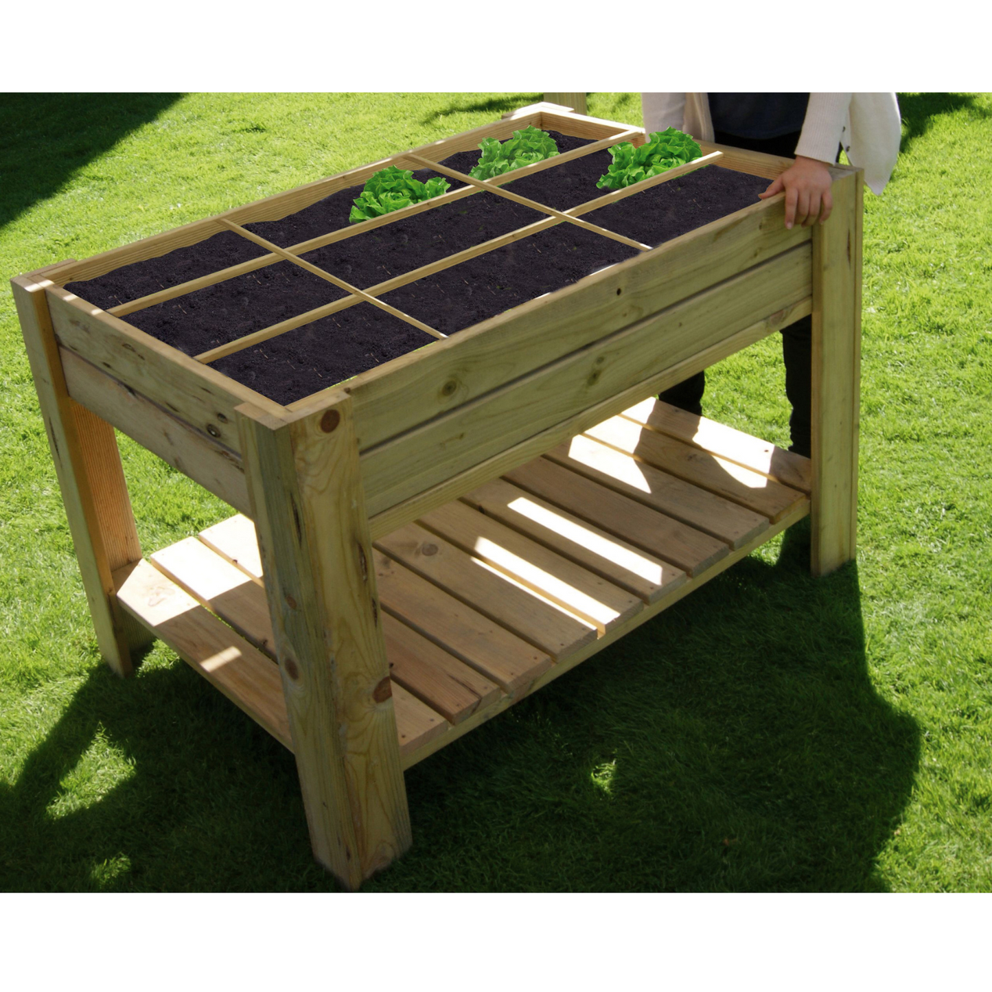 Mesa De Cultivo Tura Profunda 20cm Vidahuerto Con Bandeja Y Separadores 120x80x80 Cm.