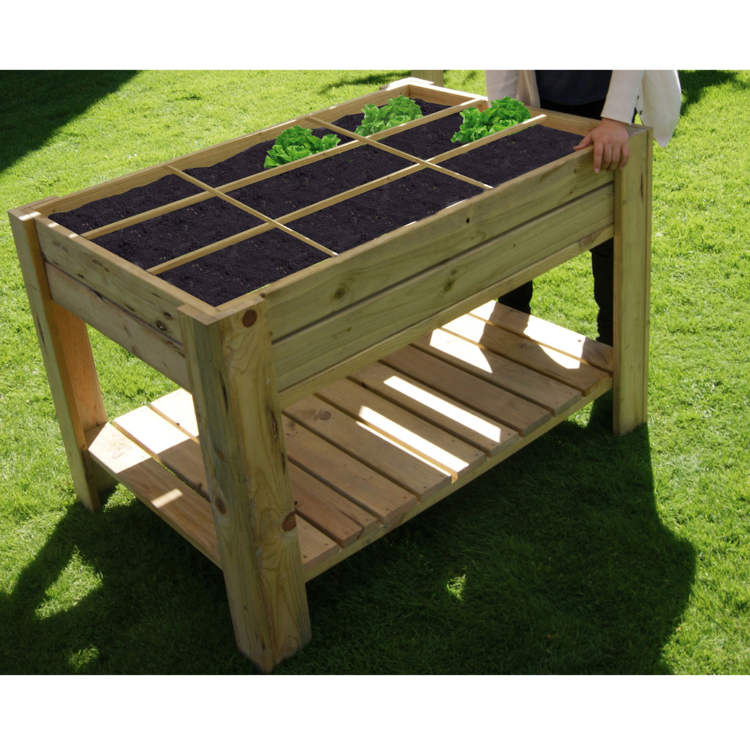 Mesa De Cultivo Tura Profunda 20cm Vidahuerto Con Bandeja Y Separadores 120x80x80 Cm.